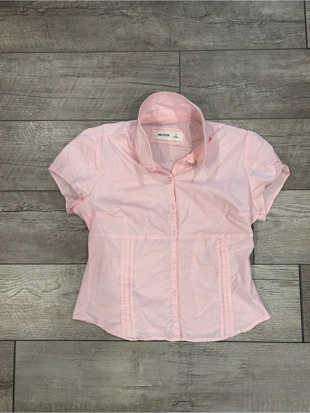 Hollister Baby Pink Button Polo
